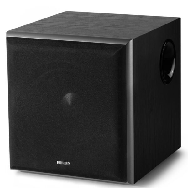 SUBWOOFER EDIFIER, RMS: 70W activ, 8″ bass, RCA Line-in/Line-out, automatic stand-by, frecv. 38Hz-200Hz, MDF 21mm, black, ” T5-BK” (timbru verde 4.00 lei)