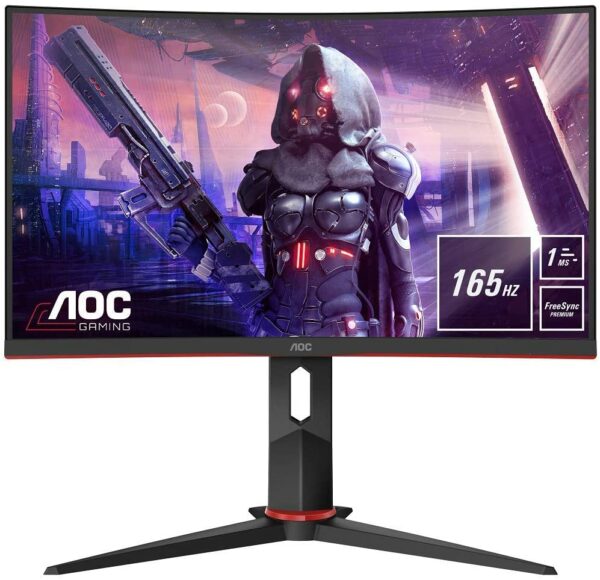 MONITOR AOC 24″ gaming, refresh 165Hz, VA, Full HD (1920 x 1080), Wide, curbat, 250 cd/mp, 1 ms, VGA, HDMI x 2, DisplayPort, „C24G2U/BK ” (timbru verde 7 lei)