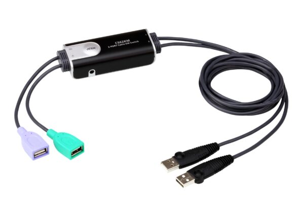 SWITCH KVM ATEN, 2-Port USB Boundless Cable KM Switch „CS62KM-AT” (timbru verde 0.8 lei)