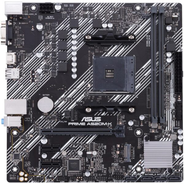 PLACA de BAZA Asus „PRIME A520M-K”, skt AM4, mATX, AMD A520, 2 x DDR4, max. 64 GB, 4 x SATA, 1 x M.2, 7.1, „PRIME A520M-K”