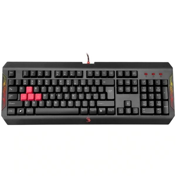 TASTATURA A4TECH – gaming, „Bloody gaming”, cu fir 1.8m, 106 taste, format standard , USB, negru, „Q100” (timbru verde 0.8 lei)