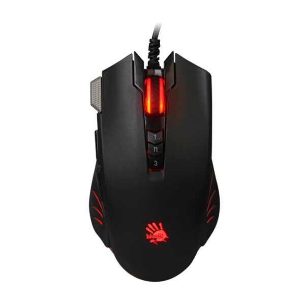 MOUSE A4tech, gaming, cu fir, USB, optic, 4000 dpi, butoane/scroll 8/1, iluminare, butoane programabile, negru, „V9M” (timbru verde 0.18 lei)