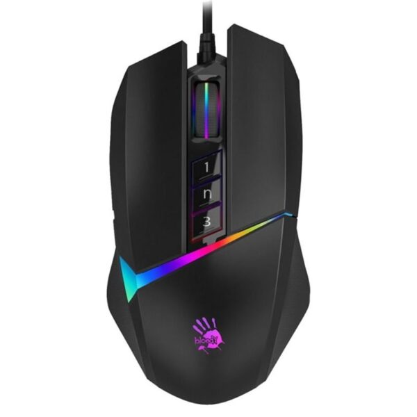 MOUSE A4tech, gaming, cu fir, USB, optic, 10000 dpi, butoane/scroll 8/1, iluminare, butoane programabile, negru, „W60-MAX” (timbru verde 0.18 lei)