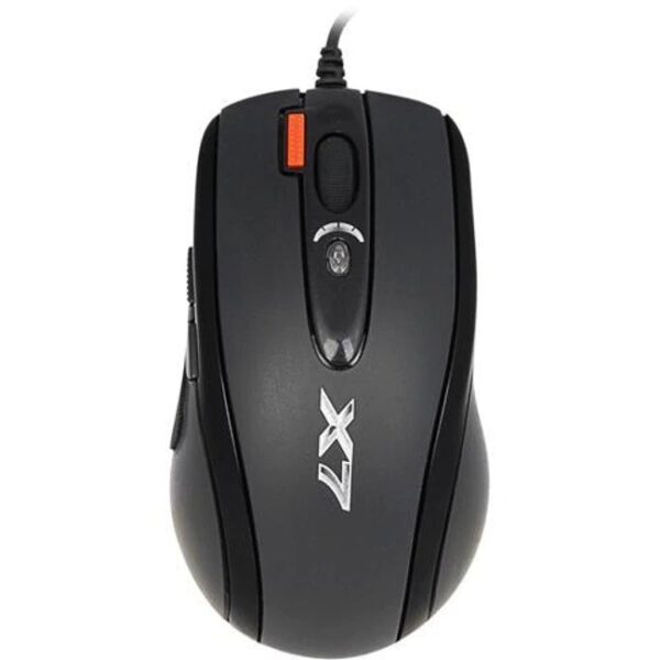 MOUSE A4tech, gaming, cu fir, USB, optic, 2000 dpi, butoane/scroll 6/1, buton selectare viteza, negru, „X-710BK” (timbru verde 0.18 lei)