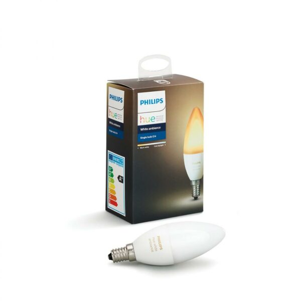 BEC smart LED Philips, soclu E14, putere 6W, forma lumanare, lumina alb calda, alimentare 220 – 240 V, „000008718696695203” (timbru verde 0.45 lei)