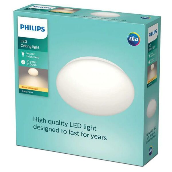 PLAFONIERA PHILIPS, LED, soclu integrat, putere 6 W, tip lumina alb calda, 475 lumeni, alimentare 220 – 230 V, „000008718699696214” (timbru verde 0.8 lei)