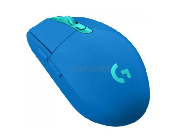 MOUSE LOGITECH, „G305 Lightspeed”, gaming, wireless, 2.4GHz, optic, 12000 dpi, butoane/scroll 6/1, buton selectare viteza, albastru, „910-006014” (timbru verde 0.18 lei)