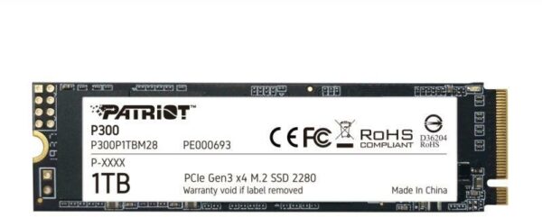 SSD PATRIOT, P300, 1TB, M.2, PCIe Gen3.0 x4, nespecificat, R/W: 2100 MB/s/1650 MB/s MB/s, „P300P1TBM28”