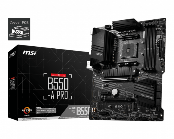 PLACA de BAZA MSI „B550-A PRO”, skt AM4, ATX, AMD B550, 4 x DDR4, max. 128 GB, 6 x SATA, 2 x M.2, 7.1, „B550-A PRO”