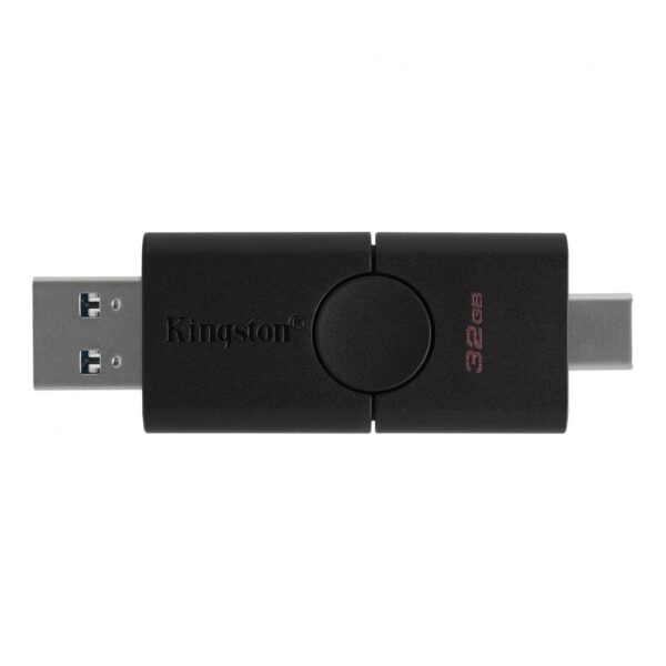 MEMORIE USB 3.2 | USB 3.2 Type-C KINGSTON 32 GB, clasica, carcasa plastic, negru, „DTDE/32GB” (timbru verde 0.03 lei)