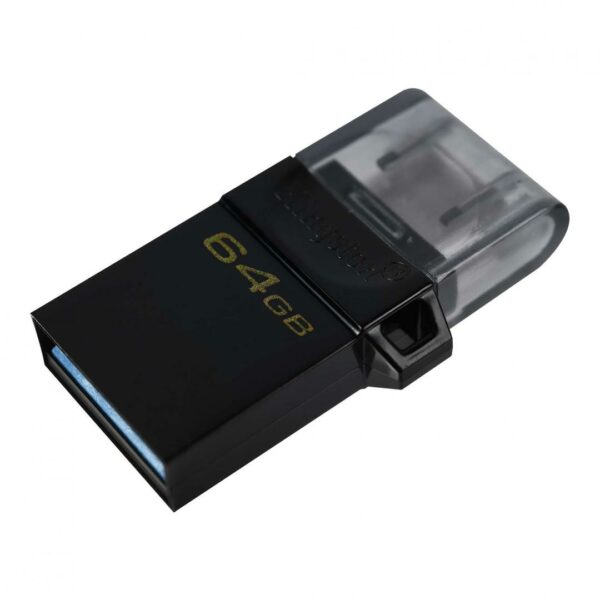 MEMORIE USB 3.2 | microUSB KINGSTON 64 GB, cu capac, carcasa plastic, negru, „DTDUO3G2/64GB” (timbru verde 0.03 lei)