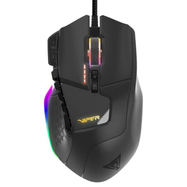 MOUSE Patriot, „Viper V570”, gaming, cu fir, USB, laser, 12000 dpi, butoane/scroll 12/1, iluminare, butoane programabile, buton selectare viteza, negru, „PV570LUXWAK” (timbru verde 0.18 lei)