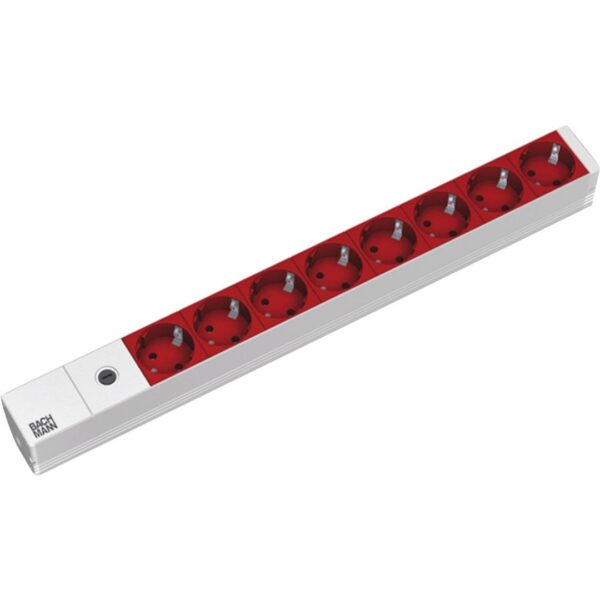 PDU BACHMANN, 1U pt. rack 19 inch, 8 prize IEC, intrare IEC, max 10 A, cablu 2 m, gri, „333.41” (timbru verde 4 lei)