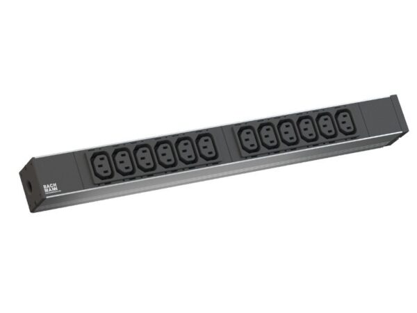 PDU BACHMANN, 1U pt. rack 19 inch, 12 prize IEC, intrare Schuko, max 16 A, cablu 2 m, negru, „333.616” (timbru verde 4 lei)