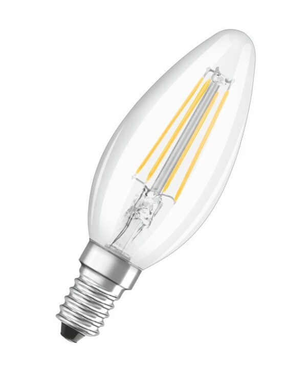 BEC LED Osram, soclu E14, putere 4W, forma lumanare, lumina alb rece, alimentare 220 – 240 V, „000004058075437142” (timbru verde 0.45 lei)