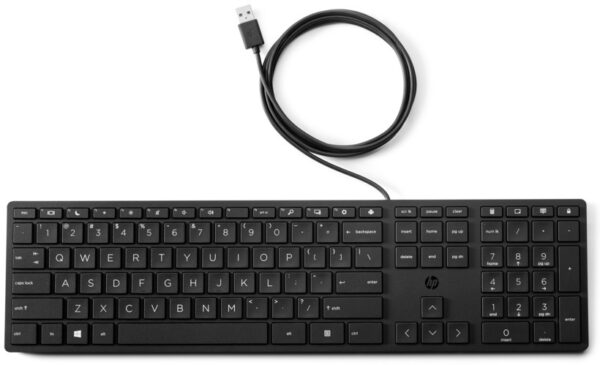 TASTATURA HP, „320K”, cu fir, 104 taste format standard (104-108 taste), USB, negru, „9SR37AA” (timbru verde 0.8 lei)