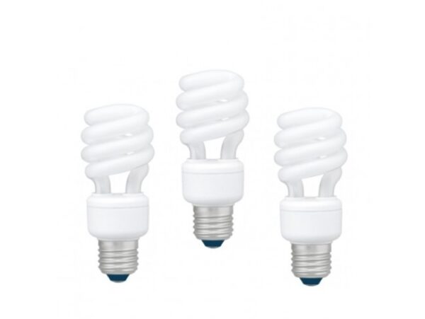 SET 3 becuri fluorescent Panasonic, soclu E27, putere 22W, forma spirala, lumina alb calda, alimentare 220 – 240 V, „EFD22E27HD3E-3” (timbru verde 1.35 lei)