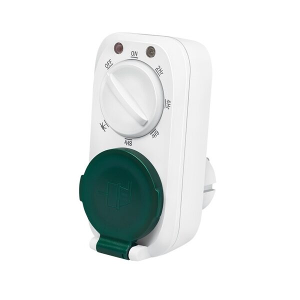 PRIZA inteligenta LOGILINK, Schuko x 1, conectare prin Schuko (T), 16 A, comutare mecanica a timpului – 7 presetari, protectie stropire cu apa IP44, pentru exterior, alb, „ET0013” (timbru verde 0.18 lei)