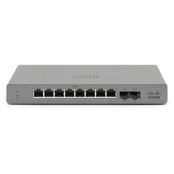 SWITCH PoE CISCO, port Gigabit x 8, SFP SFP x 2, managed, rackabil, carcasa metalica, „GS110-8-HW-EU” (timbru verde 2 lei)