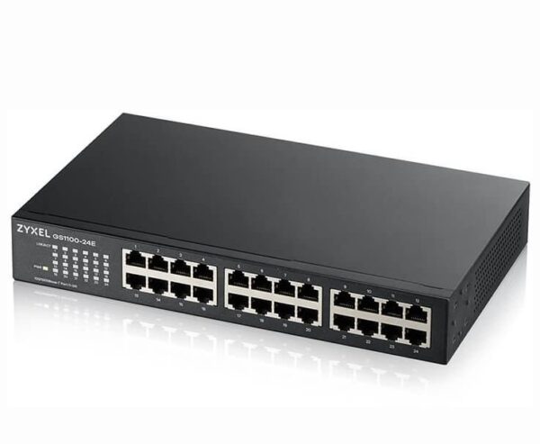 SWITCH ZYXEL, porturi Gigabit x 24, rackabil, „GS1100-24E-EU0103F” (timbru verde 2 lei)