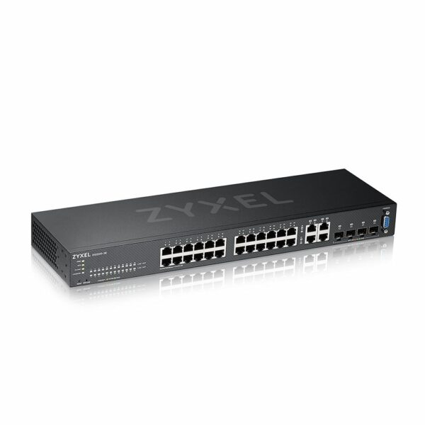 SWITCH ZYXEL, porturi Gigabit x 24, SFP x 4, managed, rackabil, „GS2220-28-EU0101F” (timbru verde 2 lei)