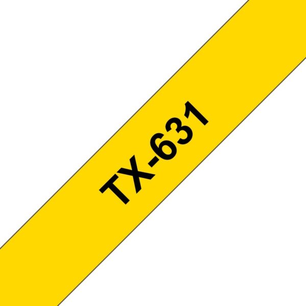 Banda laminata Original Brother Black on Yellow, TX631, pentru P-TOUCH QL-1100|QL-800|QL-810|QL-1050|QL-1060|QL-500|QL-560|QL-570|QL-580|QL-650|QL-700, 62x30mm, 48m, incl.TV 0 RON, „TX631”