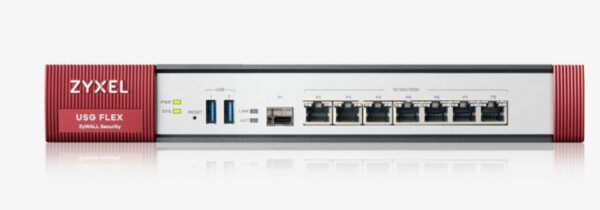 FIREWALL ZYXEL USGFLEX500, 7x LAN/DMZ, 1x SFP, 810 Mbps, IKEv2, IPSec, SSL, L2TP/IPSec, fanless, „USGFLEX500-EU0101F” (timbru verde 4.00 lei)