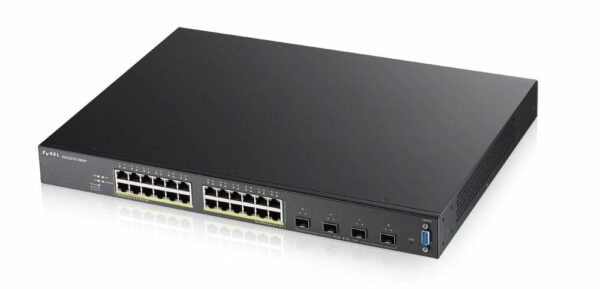 SWITCH PoE ZYXEL, port Gigabit x 24, SFP SFP x 4, managed, rackabil, „XGS2210-28HP-EU0101F” (timbru verde 2 lei)