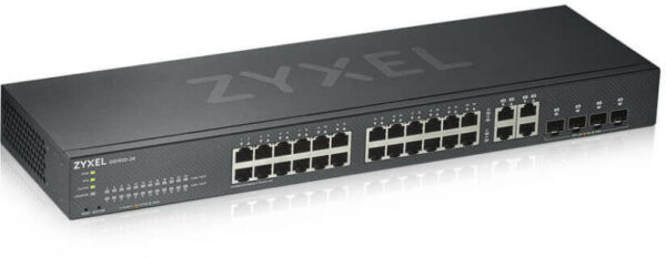 SWITCH ZYXEL, porturi Gigabit x 24, SFP x 4, managed, rackabil, „GS1920-24V2-EU0101F” (timbru verde 2 lei)