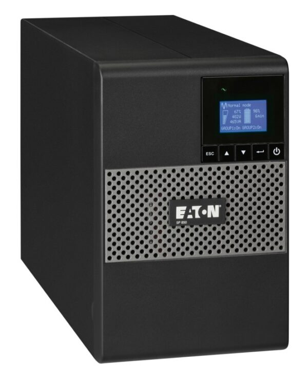 UPS Eaton, Line int., Tower, 1100 W, fara AVR, IEC x 8, display LCD, back-up 11 – 20 min. „5P1550i” (timbru verde 11 lei)