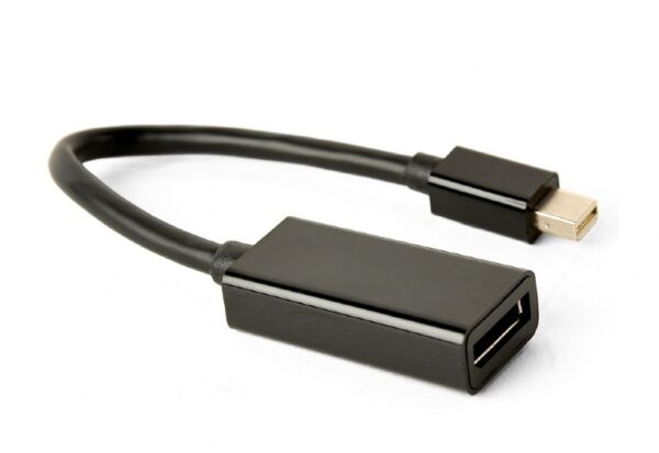 ADAPTOR video GEMBIRD, Mini-DisplayPort (T) la DisplayPort (M), rezolutie maxima 4K (3840 x 2160) la 30Hz, black, „A-mDPM-DPF4K-01” (timbru verde 0.08 lei)