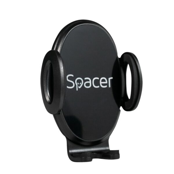 SUPORT auto SPACER pt. SmartPhone, fixare in ventilatie prin CLIPS, prindere laterala, rotire 360 grade, negru, „SPCH-GRV-CLIPS”