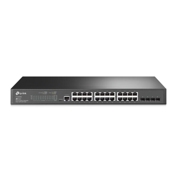 Switch TP-Link cu management L2, 24 Porturi Gigabit, 4 x SFP Gigabit „TL-SG3428” (timbru verde 2 lei)