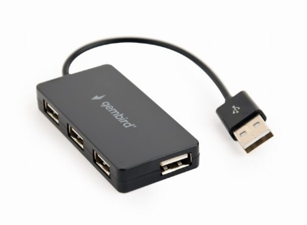 HUB extern GEMBIRD, porturi USB: USB 2.0 x 4, conectare prin USB 2.0, cablu 0.15 m, negru, „UHB-U2P4-04” (timbru verde 0.8 lei)