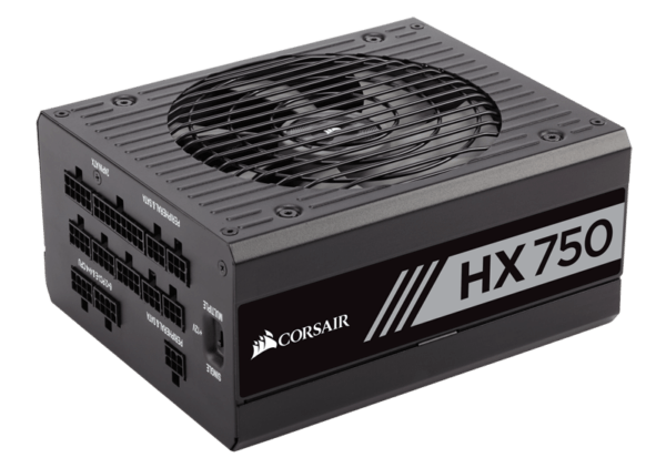 SURSA CORSAIR, 750 W, „HX750”, ATX 12V V2.4, fan 135 mm x 1, 80 Plus Platinum, MB 20+4 pin x 1, CPU 4+4 pin x 1, PCI-E 6+2 pin x 4, SATA x 16, MOLEX 4-pin x 4, Floppy 4-pin x 1, „CP-9020137” (timbru verde 2 lei)