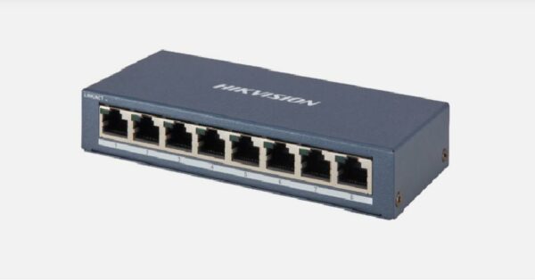 SWITCH Hikvision, Gigabit x 8, carcasa metalica, „DS-3E0508-E(B)” (timbru verde 2 lei)