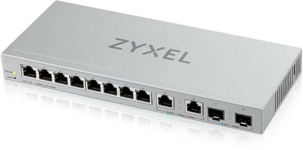SWITCH ZyXel, Gigabit x 8 | 100/1000/2500 Mbps x 2, SFP+ x 2, managed, rackabil, carcasa metalica, „XGS1210-12-ZZ0101F” (timbru verde 2 lei)