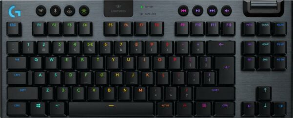 LOGITECH G915 TKL Tenkeyless LIGHTSPEED Wireless RGB Mechanical Gaming Keyboard – CARBON – US INTL – 2.4GHZ/BT – INTNL – LINEAR SWITCH „920-009520” (timbru verde 0.8 lei)