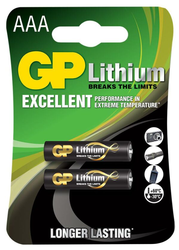 Baterie GP Batteries, Lithium AAA (FR03) 1.5V lithium, blister 2 buc. „GP24F-2UE2” „GPPCL24LF001” (timbru verde 0.04 lei)