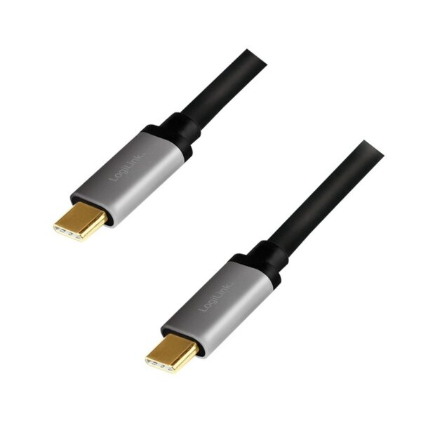 CABLU alimentare si date LOGILINK, pt. smartphone, USB 3.2, USB Type-C (T) la USB Type-C (T), suporta pana la 20V/5A 100W, dublu ecranat,1.5m, negru, „CUA0106” (timbru verde 0.08 lei)
