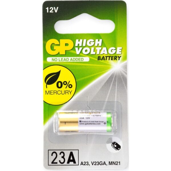 Baterie GP Batteries, Super Alcalina LR23 (23A) 12V alcalina, blister 1 buc. „GP23AF-2C1” „GPPBA23AF000” – 29827 (timbru verde 0.08 lei)