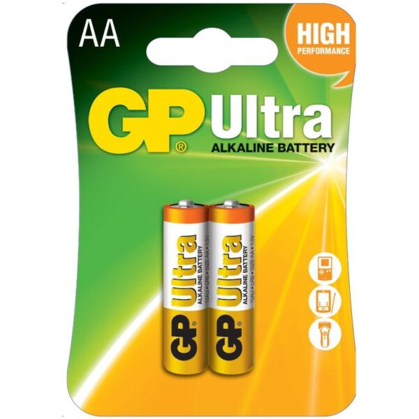 Baterie GP Batteries, Ultra Alcalina AA (LR6) 1.5V alcalina, blister 2 buc. „GP15AU-2UE2” „GPPCA15AU016” (timbru verde 0.16 lei)