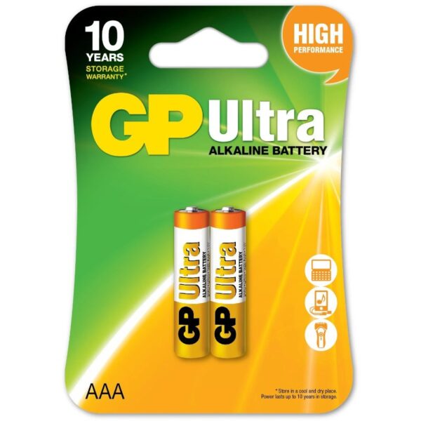 Baterie GP Batteries, Ultra Alcalina AAA (LR03) 1.5V alcalina, blister 2 buc. „GP24AU-2UE2” „GPPCA24AU015” (timbru verde 0.16 lei)