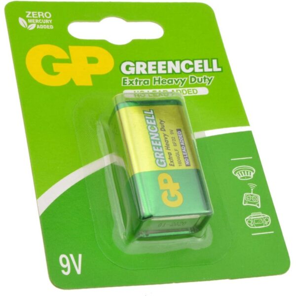 Baterie GP Batteries, Greencell (6LF22) 9V carbon zinc, blister 1 buc. „GP1604GLF-2UE1” „GPPVCF9VG006” (timbru verde 0.08 lei)