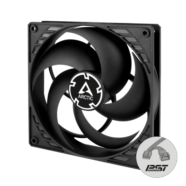 VENTILATOR ARCTIC PC, P14 PWM PST CO , 140x140x27mm, w/ PWM & cablu PST, low noise FD bearing, high static pressure, Black, „ACFAN00126A”