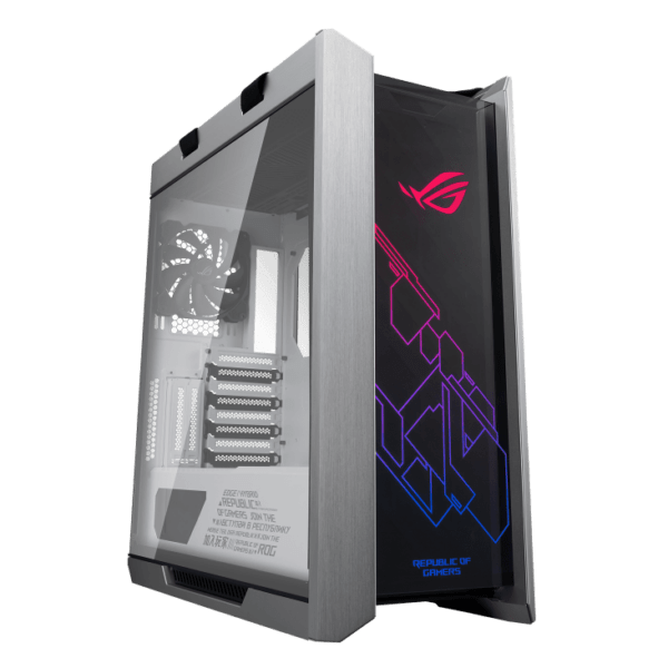 CARCASA ASUS Middle Tower, ATX, „GX601 Helios ROG Strix”, fara sursa, sticla securizata, fan x 4, USB 3.1 gen 2 Type-C x 1, USB 3.1 gen 1 x 4, manere pentru transport, mesh pt. filtrare praf, alb, „GX601 RS HELIOS WH” (timbru verde 0.32 lei)