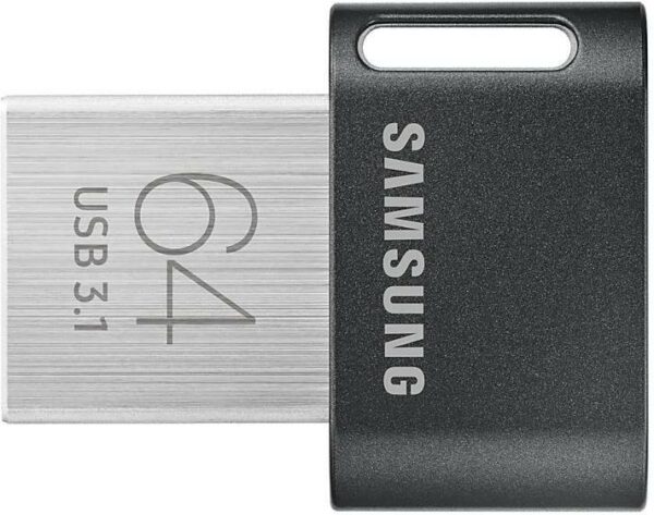 MEMORIE USB SAMSUNG 64 GB, USB 3.1, profil mic, carcasa metalica, negru, „MUF-64AB/APC” (timbru verde 0.03 lei)