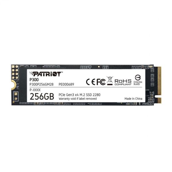 SSD PATRIOT, P300, 256 GB, M.2, PCIe Gen3.0 x4, 3D TLC Nand, R/W: 1700/1100 MB/s, „P300P256GM28”
