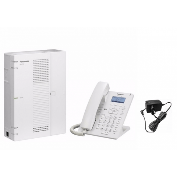 Centrala telefonica Hybrid IP KX-HTS32CE (4/8), Telefon SIP KX-HDV130 Panasonic si alimentator KX-A423 „pack.1-HTS” (timbru verde 4.0 lei)