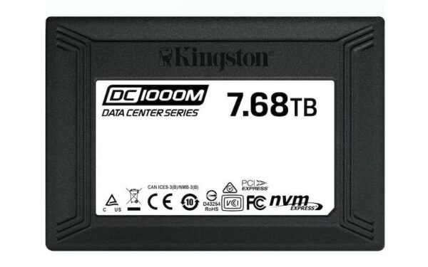 SSD KINGSTON Enterprise Class U.2, 7.68TB, 2.5 inch, PCIe Gen3.0 x4, 3D TLC Nand, R/W: 3100/2800 MB/s, „SEDC1000M/7680G”